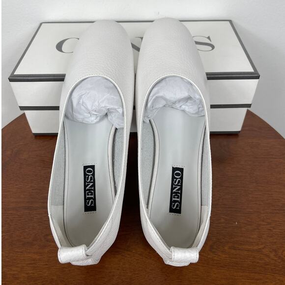 New Senso Daphne Ballet Flats in White Leather Women\'s Size EU 39